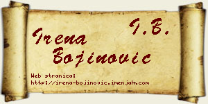 Irena Bojinović vizit kartica